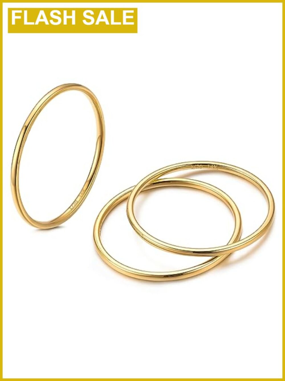 14K Gold Filled Stacking Rings for Women, Non Tarnish Thin Band